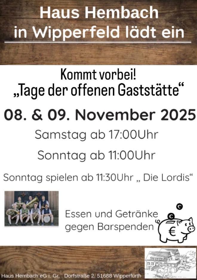 Einladung Tage der offenen Gaststätte
