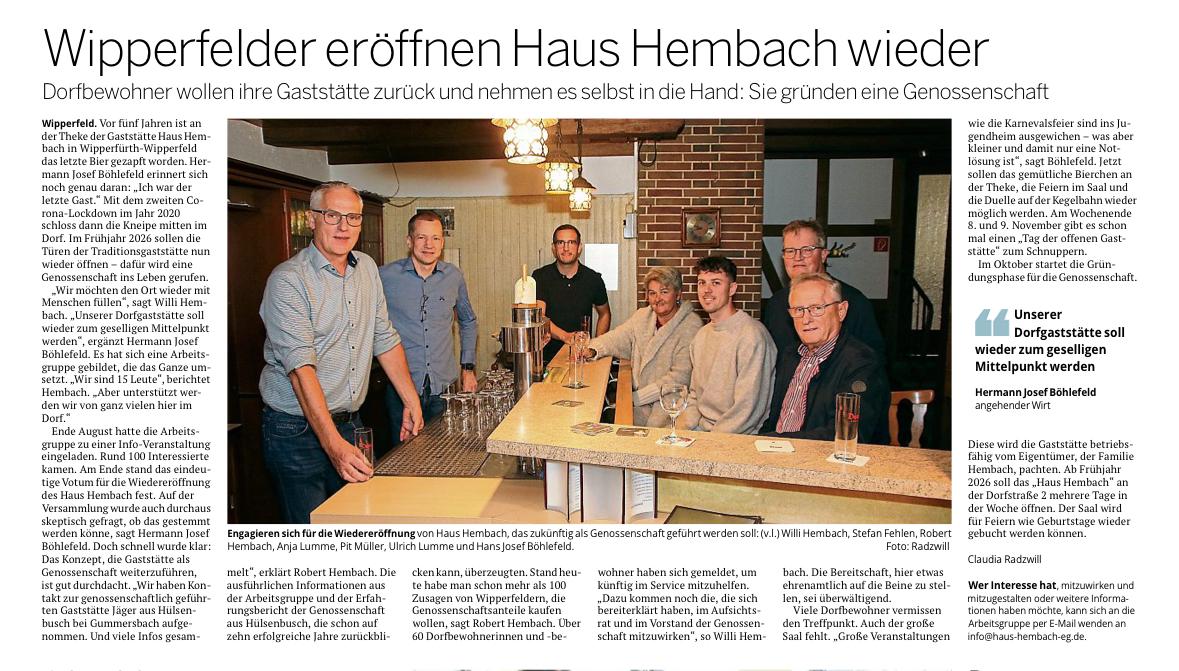 Oberbergische Volkszeitung (OVZ), 18.09.2025